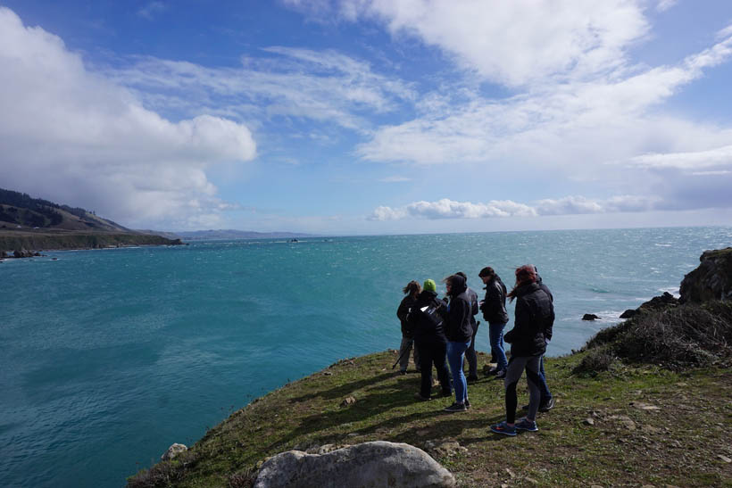Students on the Bluff of Fort Ross during a Marine Ecology Program