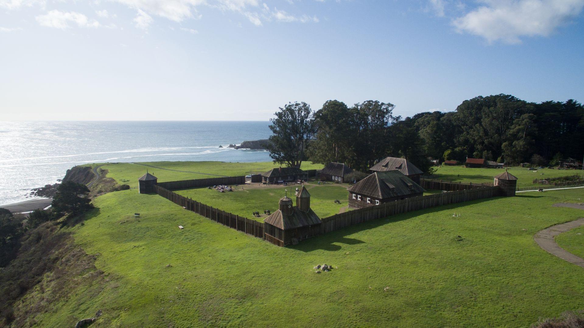 Fort Ross - Aerial view from inland