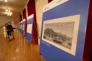 Historic photograph display at Fort Ross Dialogue