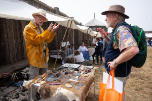 Craft demonstration from volunteer at Fort Ross Festival
