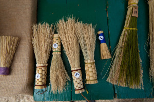Handmade brooms at Fort Ross Festival 
