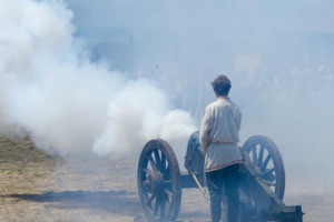 Cannon firing at Fort Ross Festival, Fort Ross