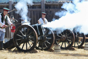 Cannons being fired during Fort Ross Festival